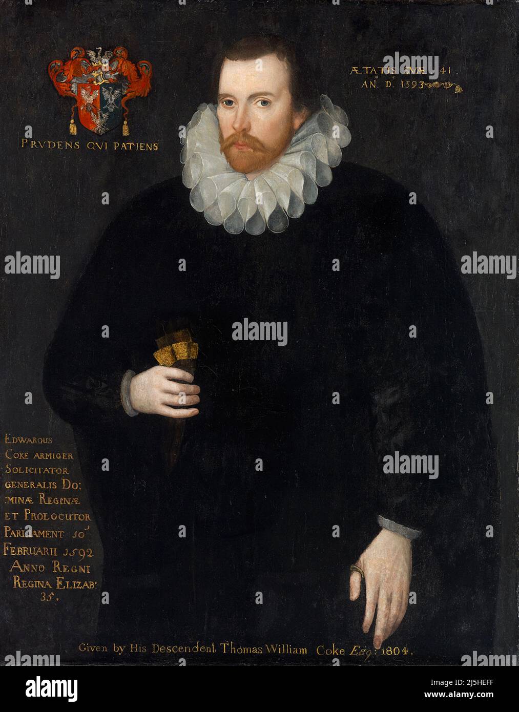 Un portrait d'Edward Coke, l'influent avocat et juge pendant le règne d'Elizabeth I Banque D'Images