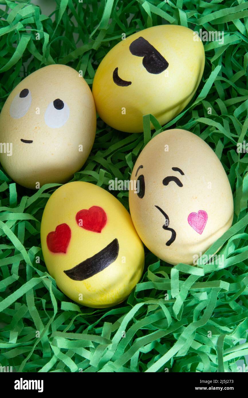 Emojis d'oeuf de Pâques encore la vie, USA 2022 Banque D'Images