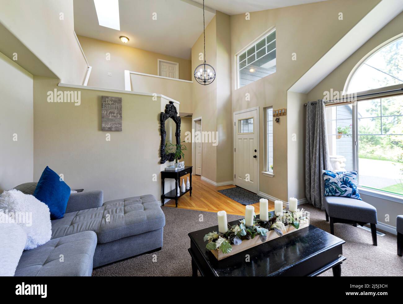 Intérieur de salon résidentiel moderne Banque D'Images