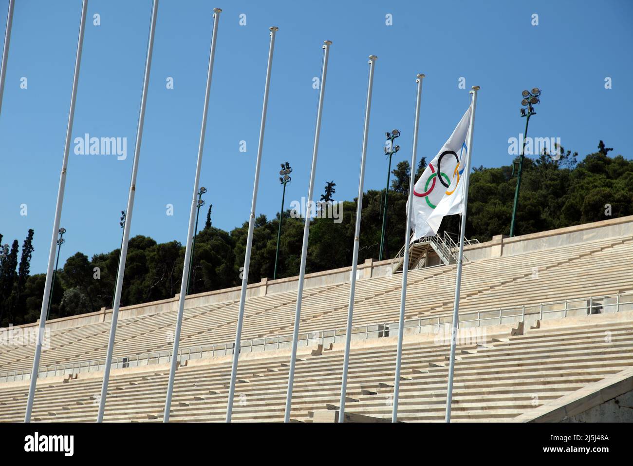 Stade panathénaïque ou Panathinaiko à Athènes, Grèce. Stadium est le stade le plus ancien au monde. Banque D'Images