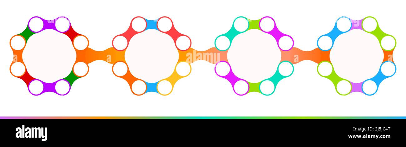 Modèle graphique d'information en forme circulaire de différentes couleurs pour le site Web et la présentation. Illustration vectorielle. Illustration de Vecteur