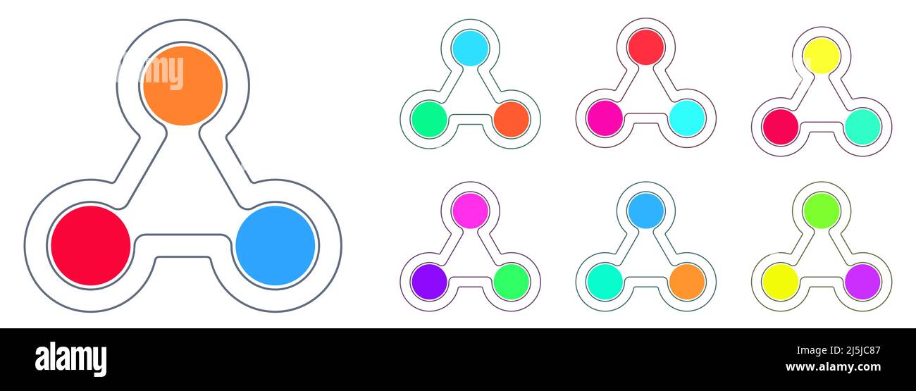 Info triangle graphique avec ensemble d'éléments vectoriels de cercles colorés Illustration de Vecteur