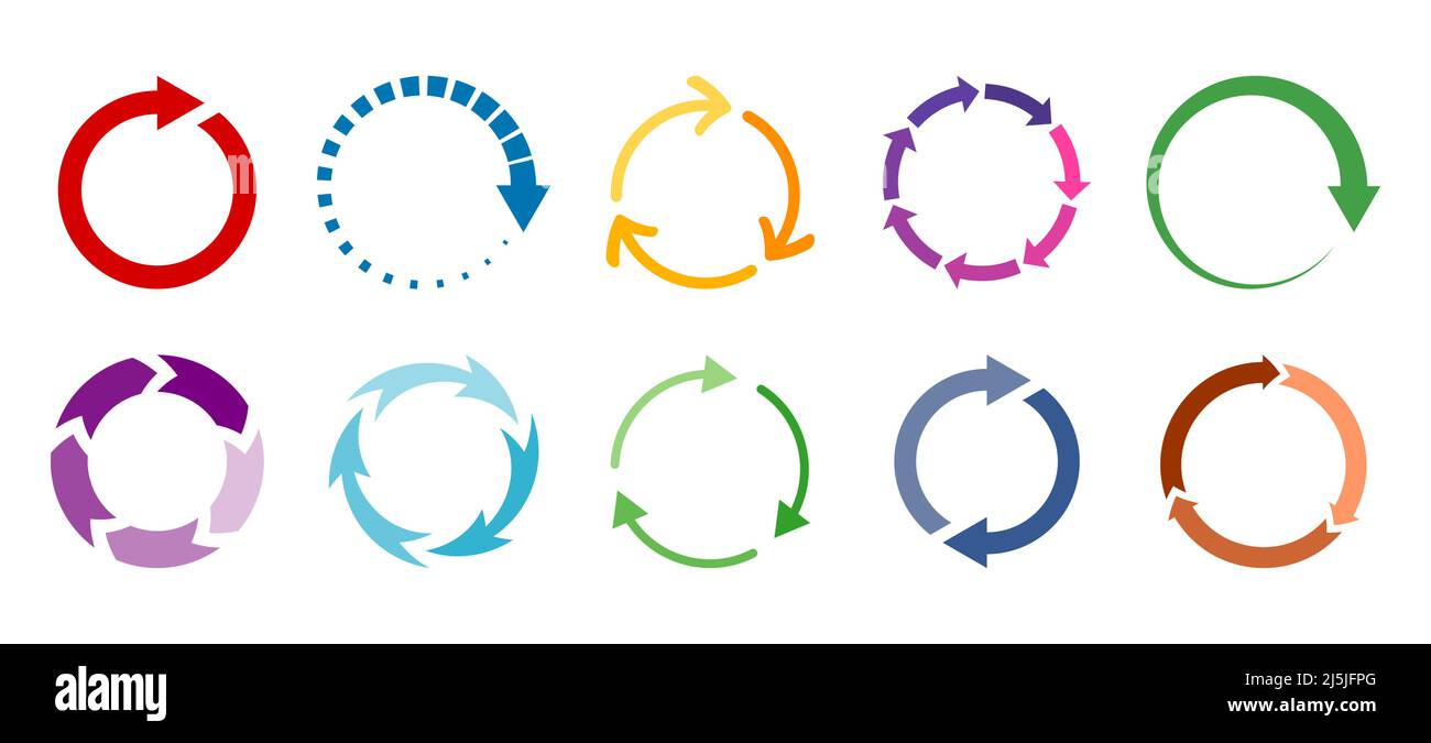 Ensemble d'éléments vectoriels avec flèche circulaire Illustration de Vecteur