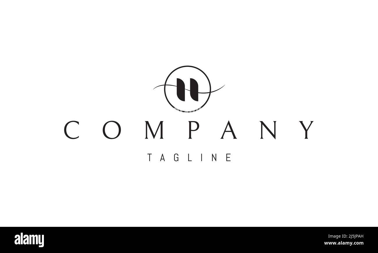 Logo vectoriel sur lequel figure une image abstraite du monogramme de la lettre H dans un cercle. Illustration de Vecteur