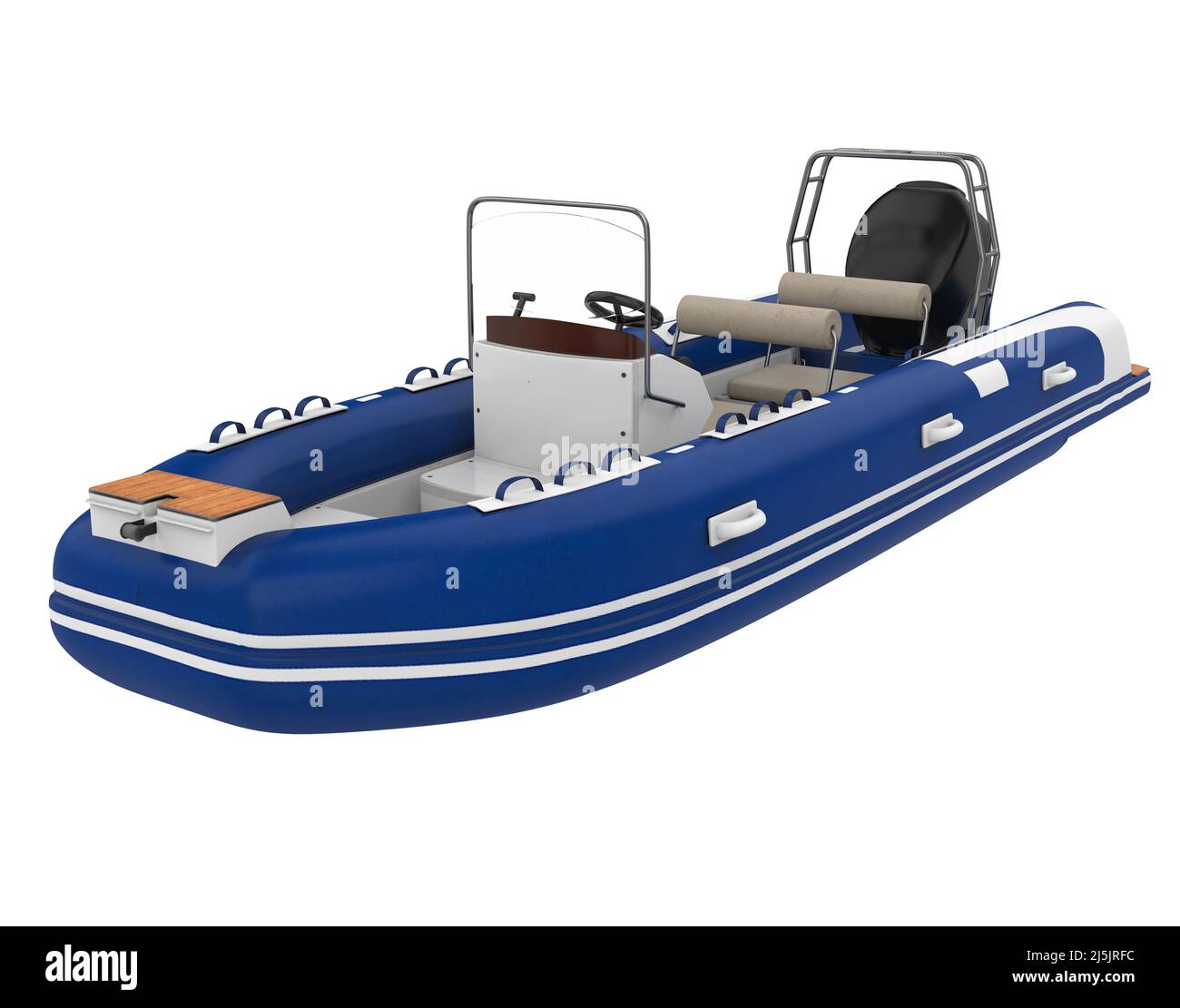 Bateau de Moteur gonflable isolé Banque D'Images