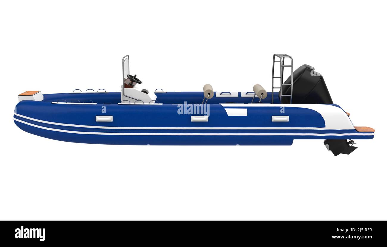Bateau de Moteur gonflable isolé Banque D'Images