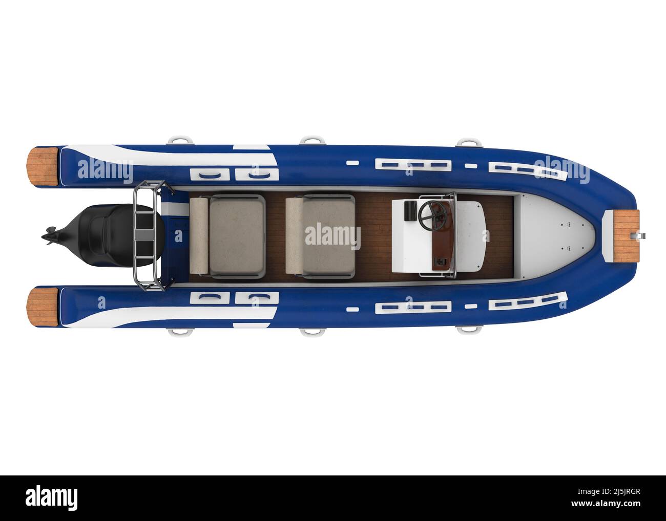 Bateau de Moteur gonflable isolé Banque D'Images