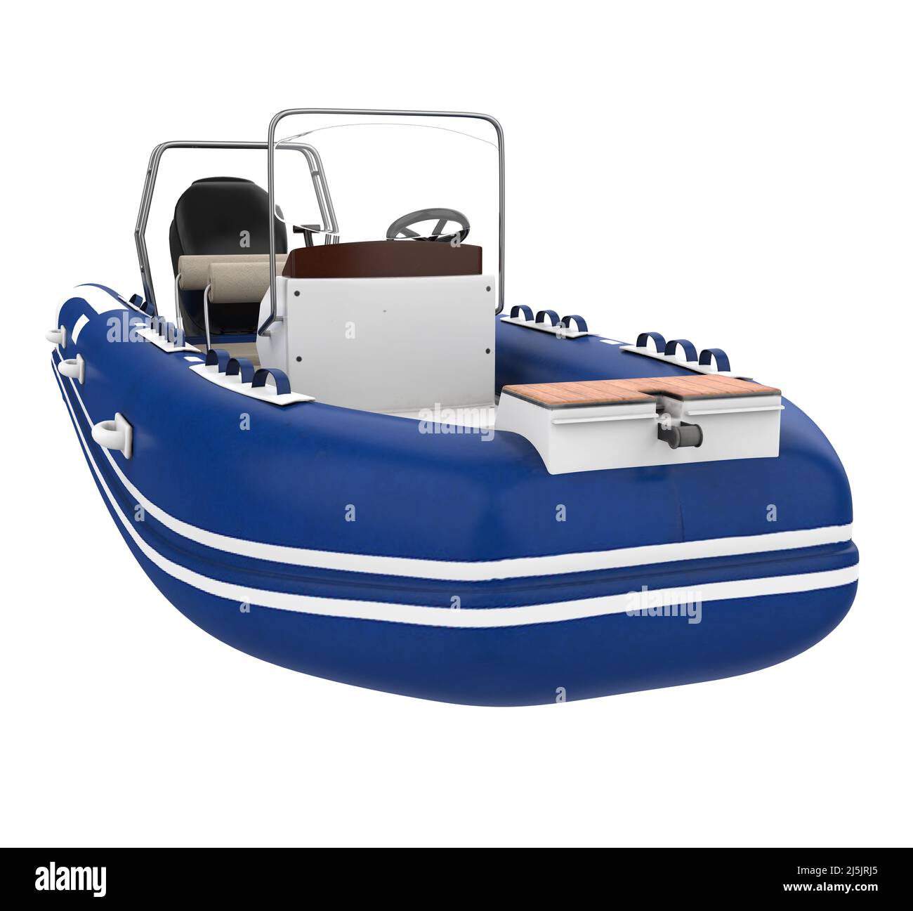 Bateau de Moteur gonflable isolé Banque D'Images