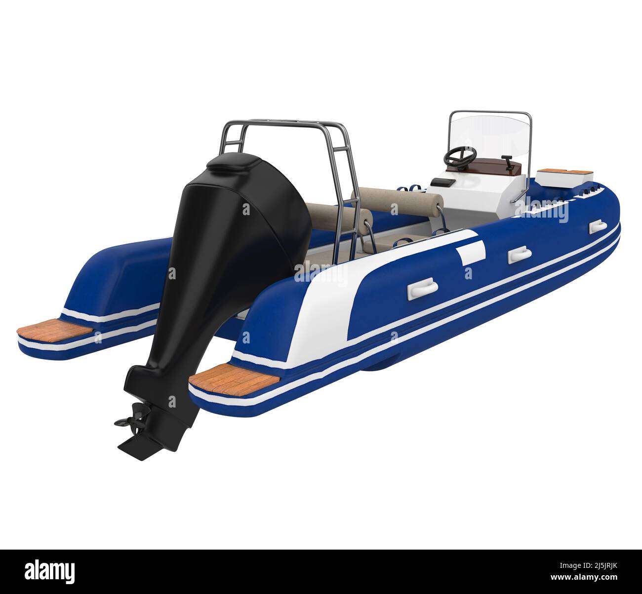 Bateau de Moteur gonflable isolé Banque D'Images