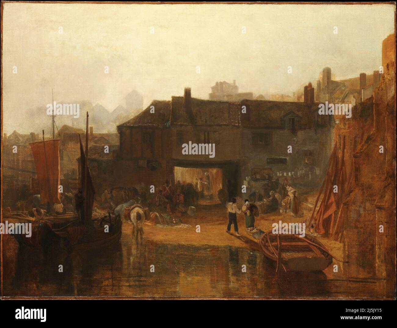 Saltash avec le ferry d'eau, Cornwall. Joseph Malbord William Turner. 1811. Banque D'Images