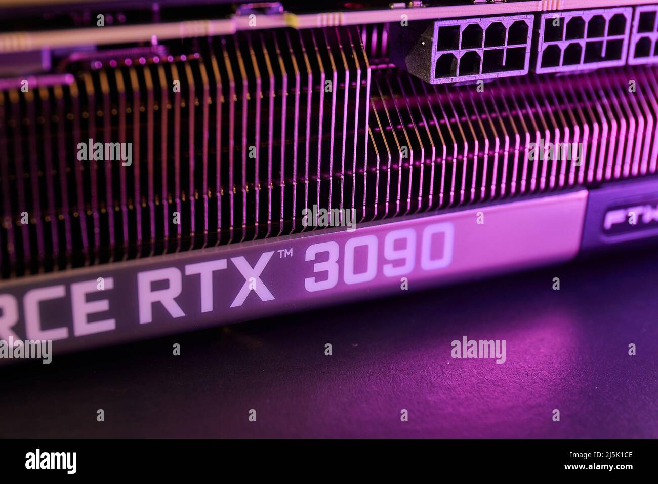Ecran GPU EVGA GeForce RTX 3090 Nvidia Banque D'Images