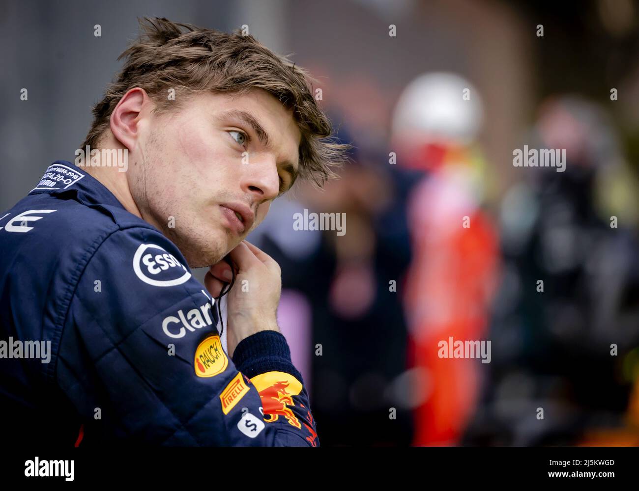 IMOLA - Max Verstappen (1) d'Oracle Red Bull Racing après avoir remporté le Grand Prix Emilia Romagna F1 à Autodromo Enzo e Dino Ferrari le 24 avril 2022 à Imola, Italie. REMKO DE WAAL Banque D'Images