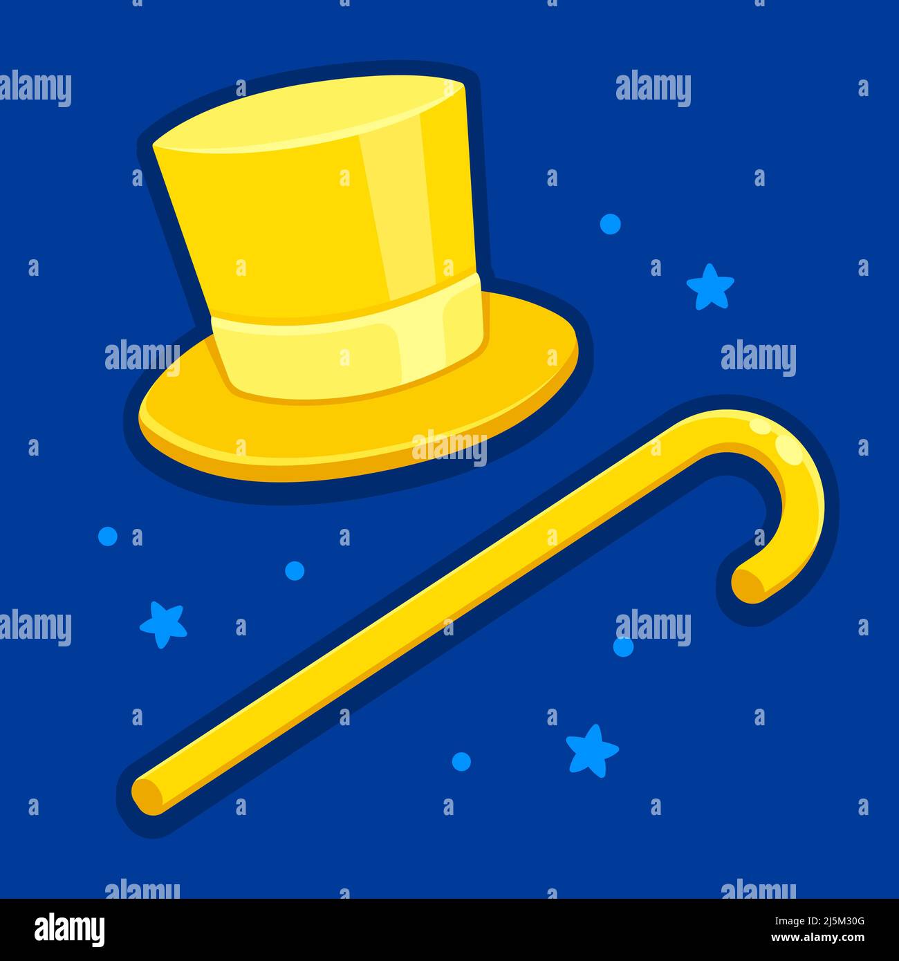 Hat and cane Banque d'images vectorielles - Alamy