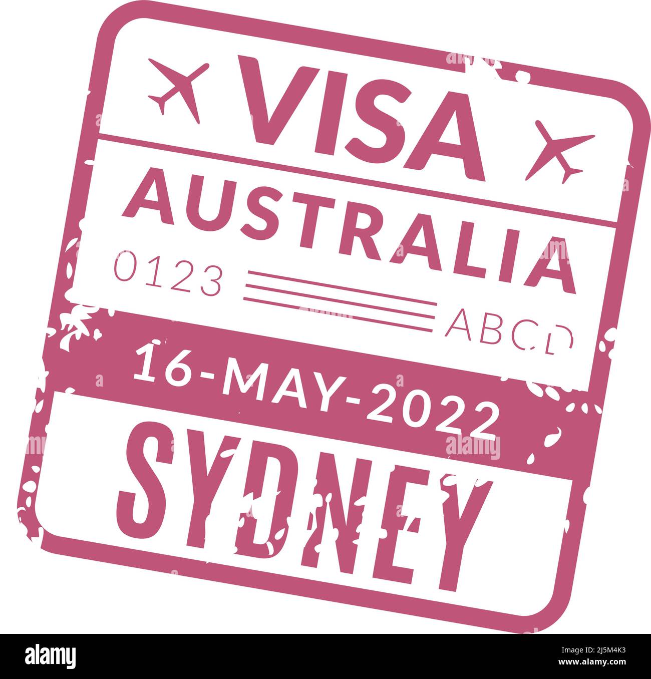 Australie visa avec texture grunge. Timbre de voyage pour passeport  touristique Image Vectorielle Stock - Alamy