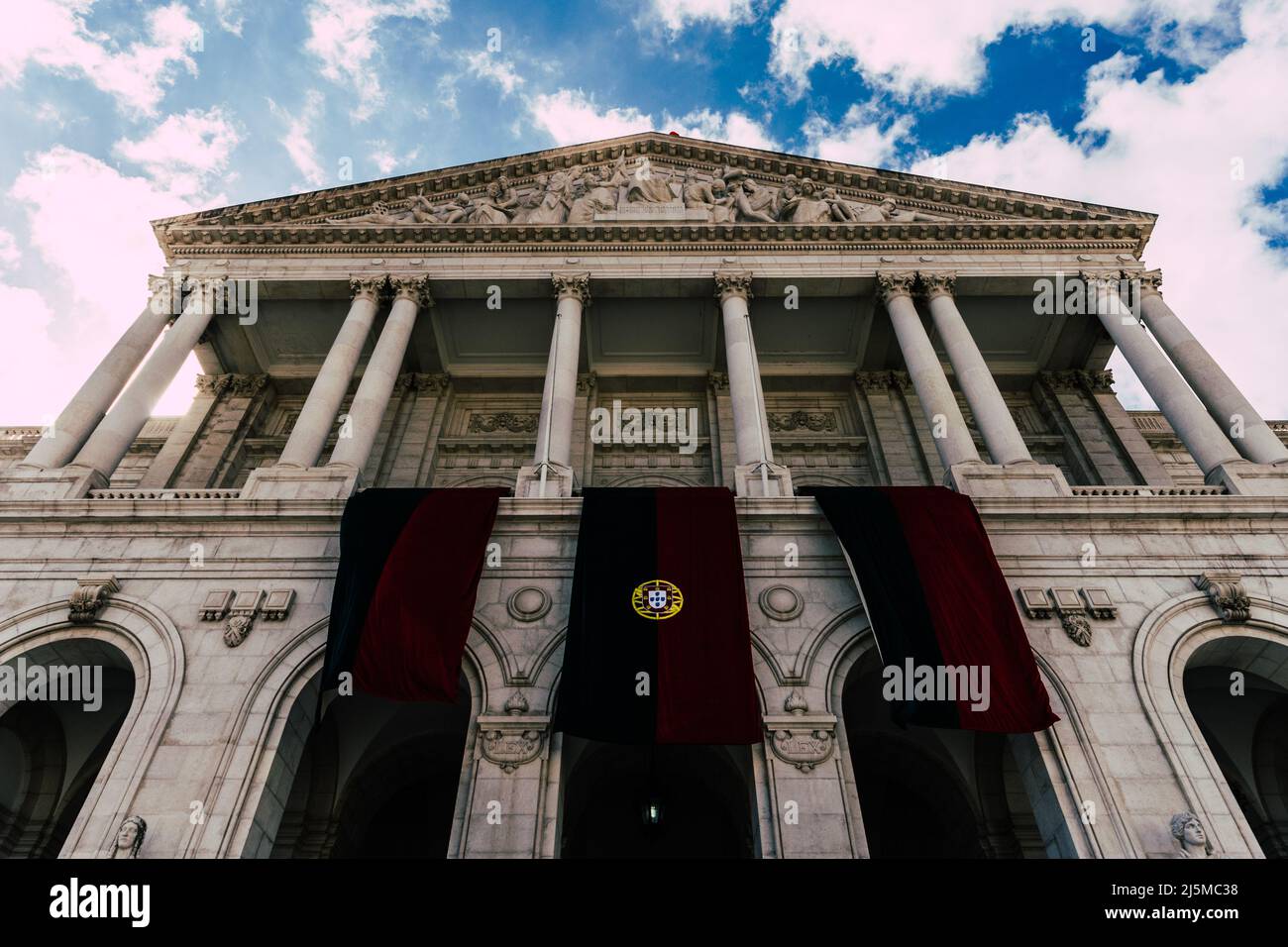 Lisbonne, Portugal - 24 avril 2022 : Palais de Sao Bento, siège de l'Assemblée de la République portugaise, Parlement du Portugal Banque D'Images