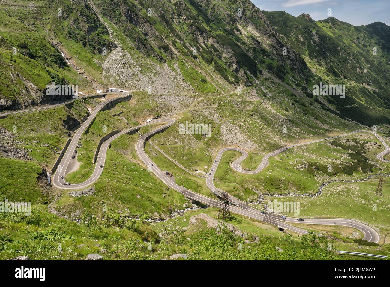 Paysage de la route Transfagarasan en été, Roumanie Banque D'Images
