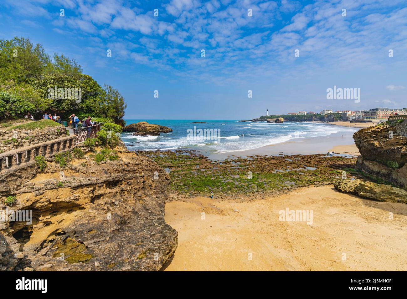 Biarritz, France, 18 avril 2022.la Grande Plage, plage dans la ville de Biarritz, sur la côte atlantique de la France Banque D'Images