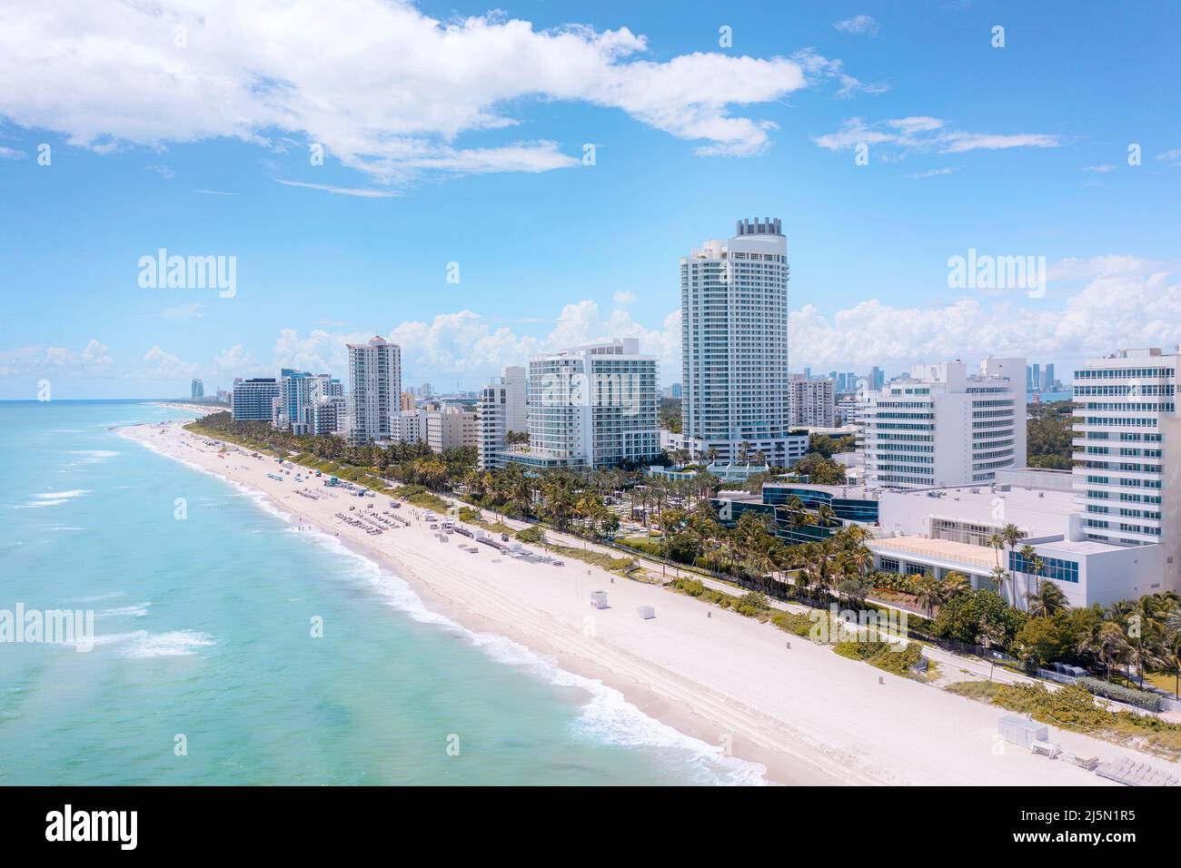 Hôtels en bord de mer à South Beach en Floride Banque D'Images