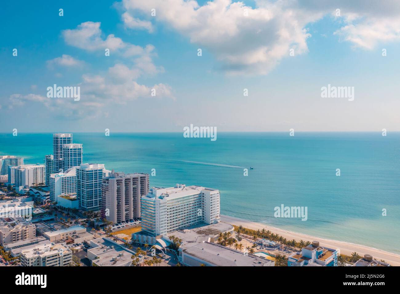 En naviguant sur Miami Beach en Floride Banque D'Images