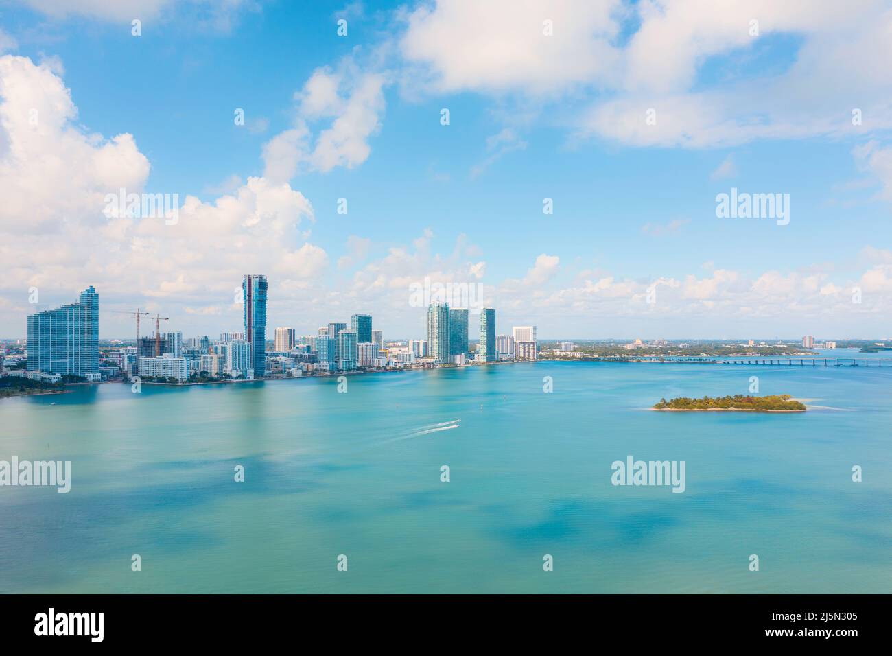 Vue sur Biscayne Bay à Miami, Floride Banque D'Images