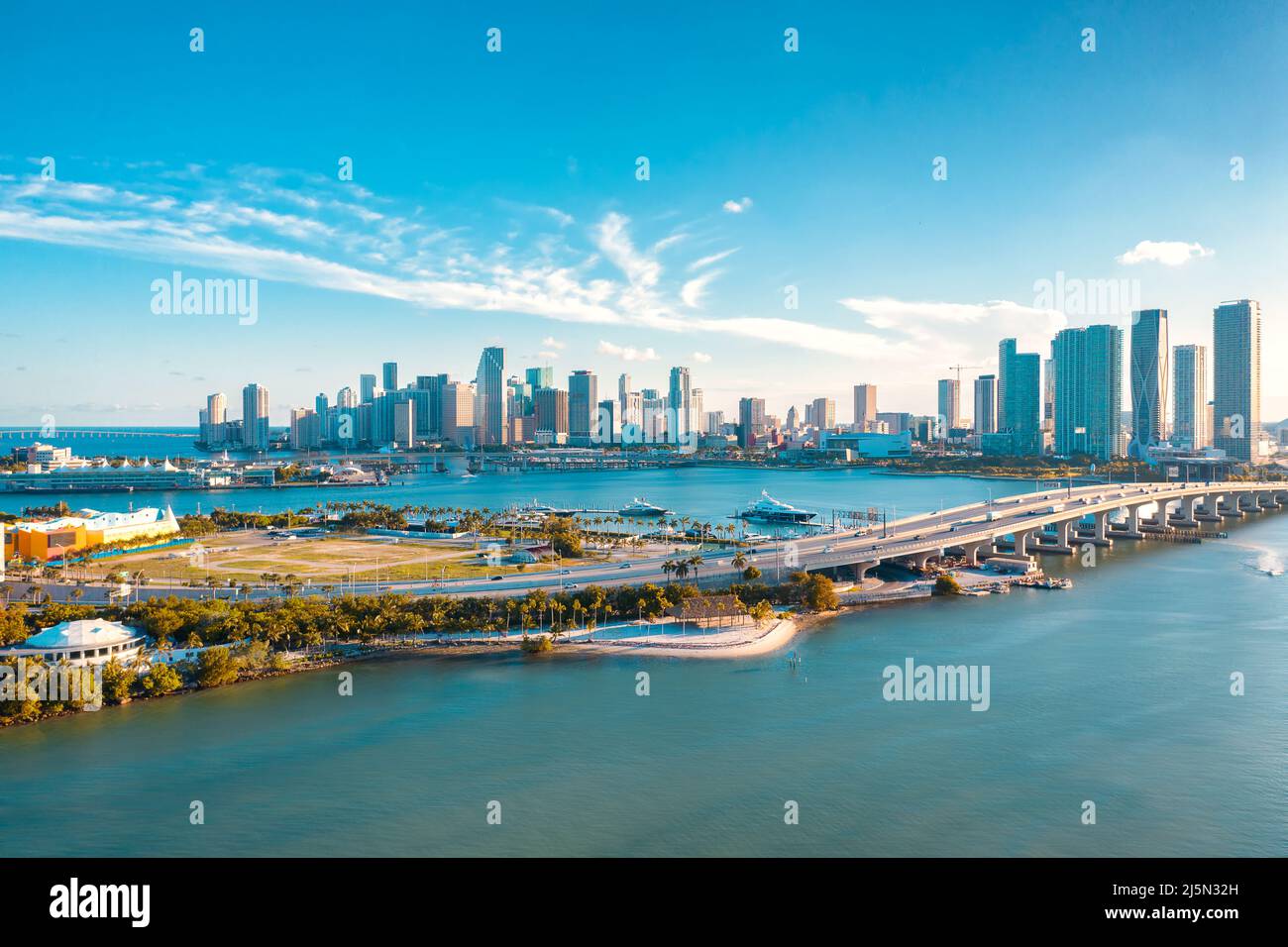 Magnifique horizon de Miami dans le sud de la Floride Banque D'Images