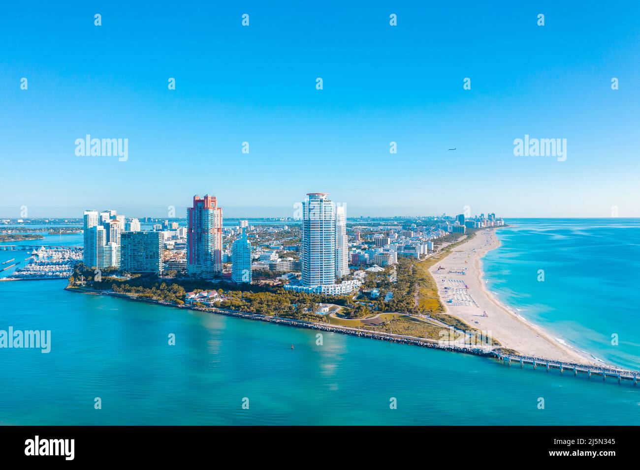 Vue panoramique sur South Beach en Floride Banque D'Images