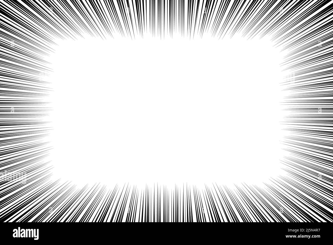 Lignes de vitesse de mouvement radiales pour les bandes dessinées Manga ou l'arrière-plan vectoriel de dessin d'explosion. Illustration de Vecteur