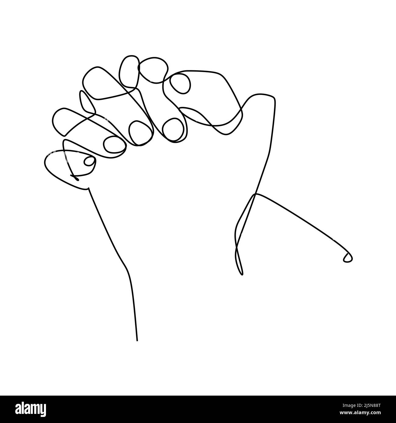Main droite continue dessin dessin dessin dessin dessin illustration vectorielle. Signe et symbole des gestes de la main. Ligne de mise en plan continue unique. Art de style dessiné à la main Illustration de Vecteur