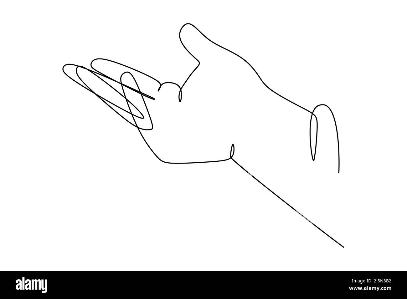 Geste de paume de poignet. Position différente des doigts. Signe et symbole des gestes de la main. Ligne de mise en plan continue unique. Dessin à la main style art doodle Illustration de Vecteur