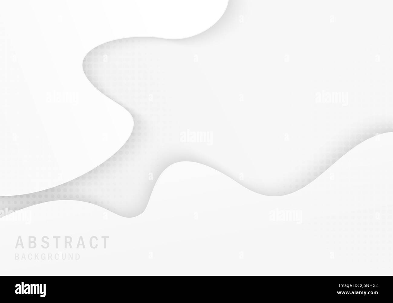 Abstrait style minimal de papier blanc dégradé coupé avec des motifs de demi-teinte décoratifs. Chevauchement avec un arrière-plan ombré. Vecteur d'illustration Illustration de Vecteur