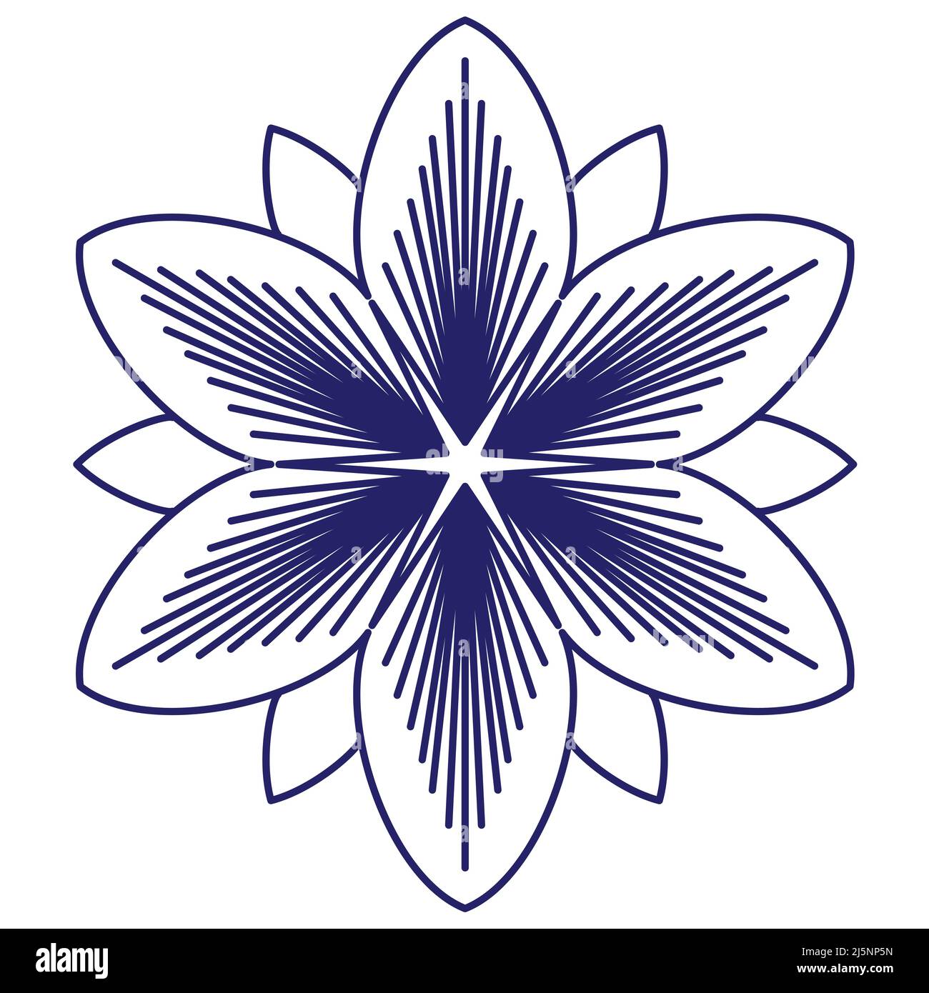 Mandala de fleur symétrique pour la conception. Magnifique emblème symbole timbre mascotte. Illustration vectorielle EPS10 facile à redéfinir Illustration de Vecteur