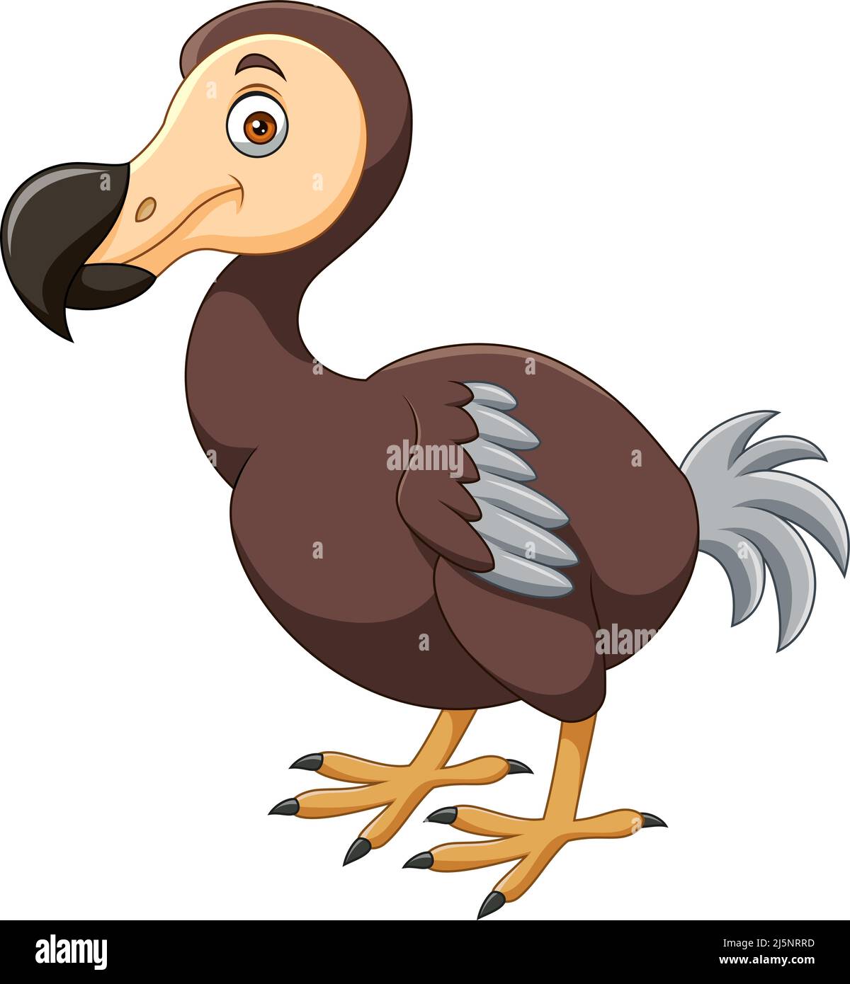Joli dessin animé d'oiseau dodo sur fond blanc Illustration de Vecteur