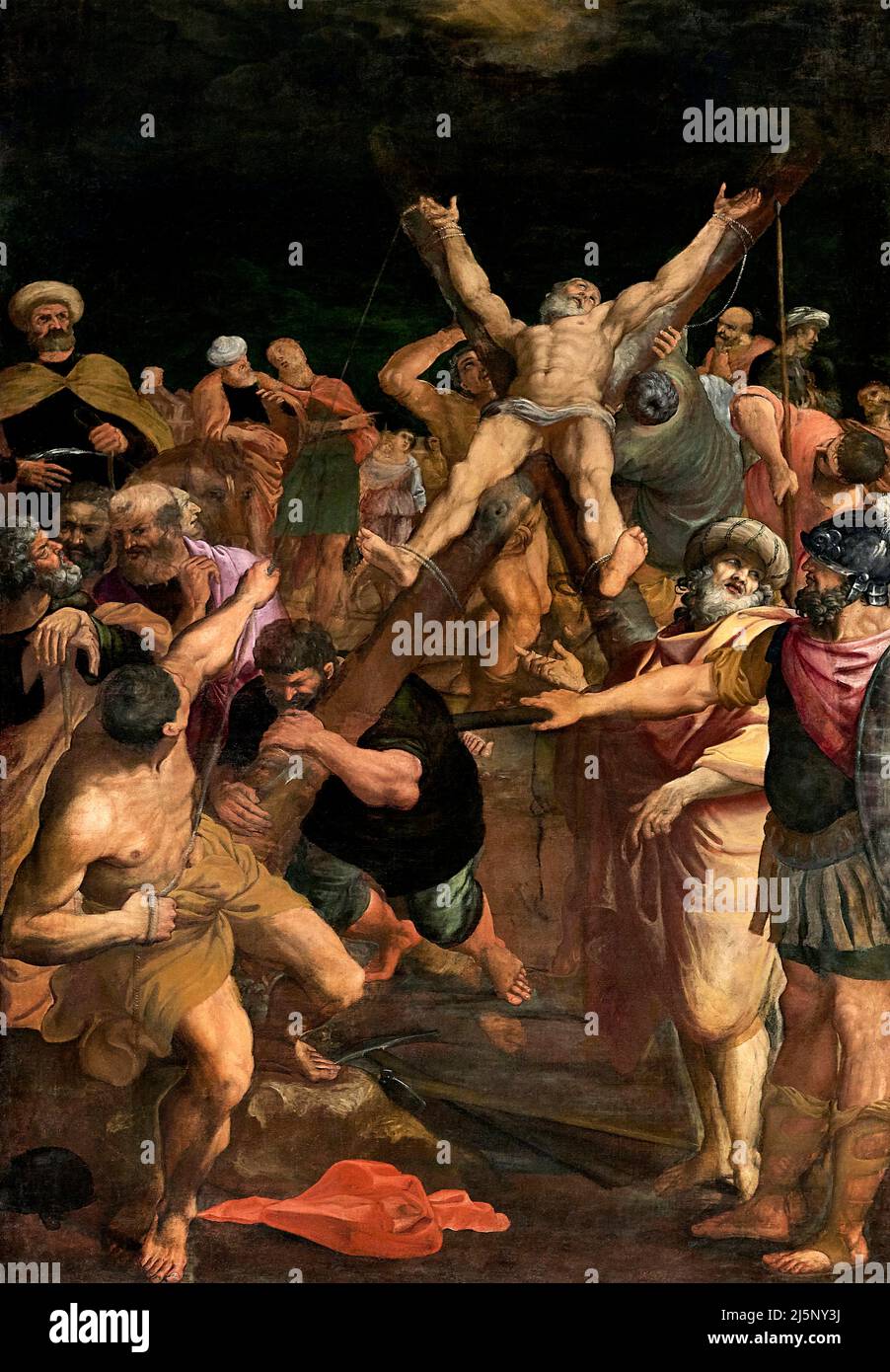 Martirio di Sant’ Andrea - olio su tela - Pietro Faccini - fine del XVI secolo - Bologna, Italia,chiesa di San Paolo Maggiore Banque D'Images