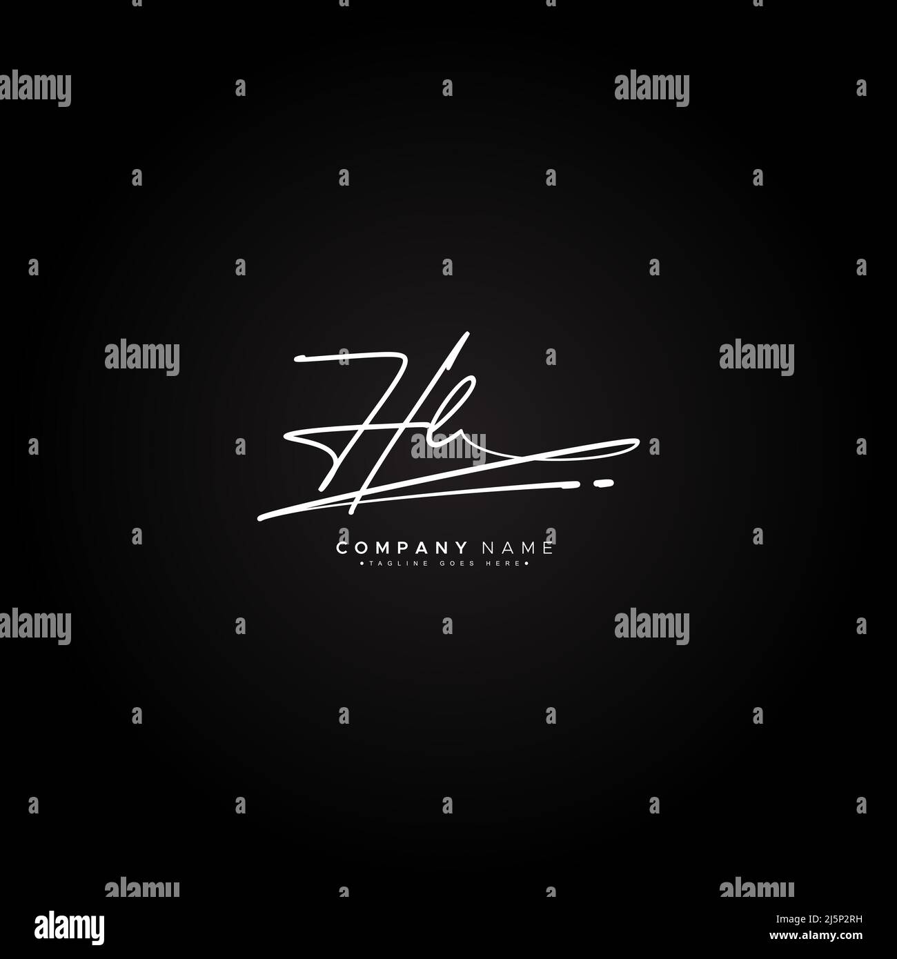 Lettre initiale logo HL - Signature manuscrite logo - modèle de logo Vector pour les noms d'entreprise initiales dans le style Signature Illustration de Vecteur