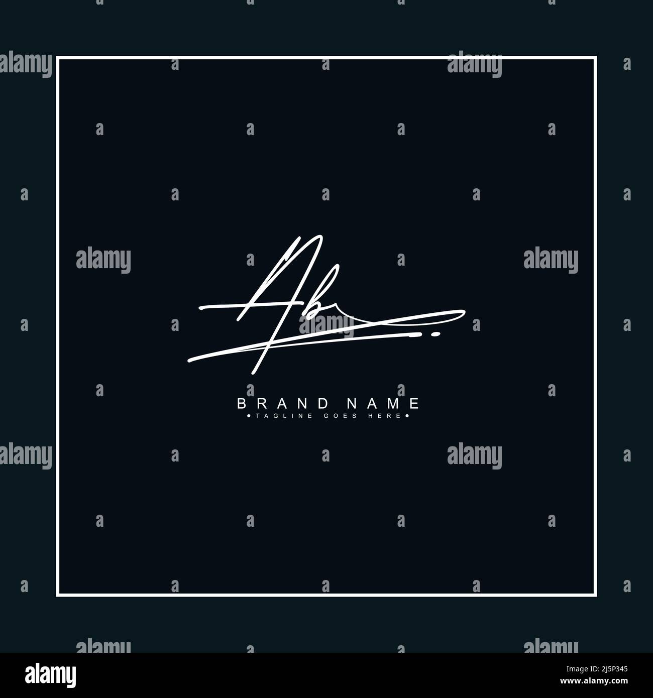 Lettre initiale logo AB - Signature manuscrite logo - modèle de logo Vector pour les noms d'entreprise initiales dans le style Signature Illustration de Vecteur