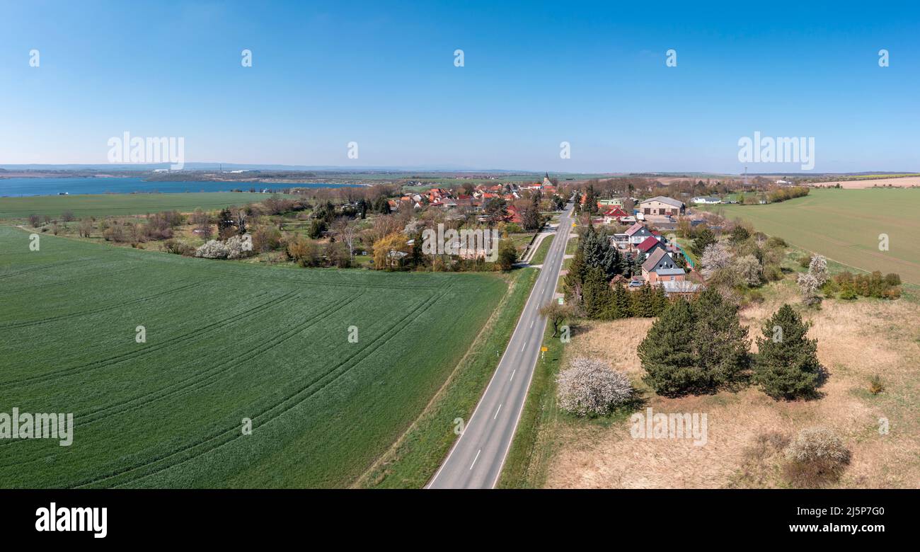 Blick nach Schadeleben Stadt Seeland Harz Banque D'Images