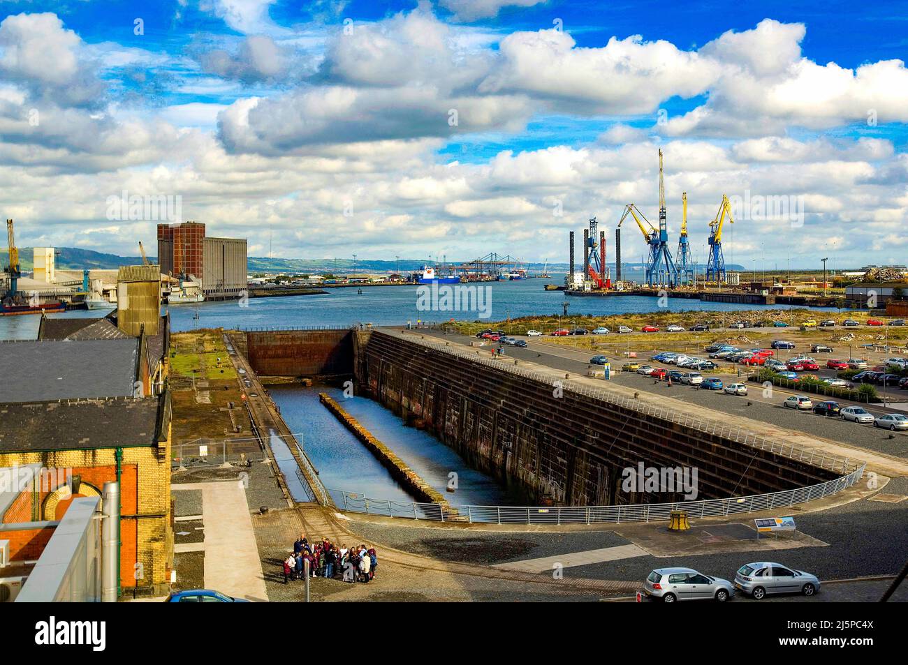 Quai Thompson Pumphouse, Harland & Wolff, Belfast, Irlande du Nord Banque D'Images