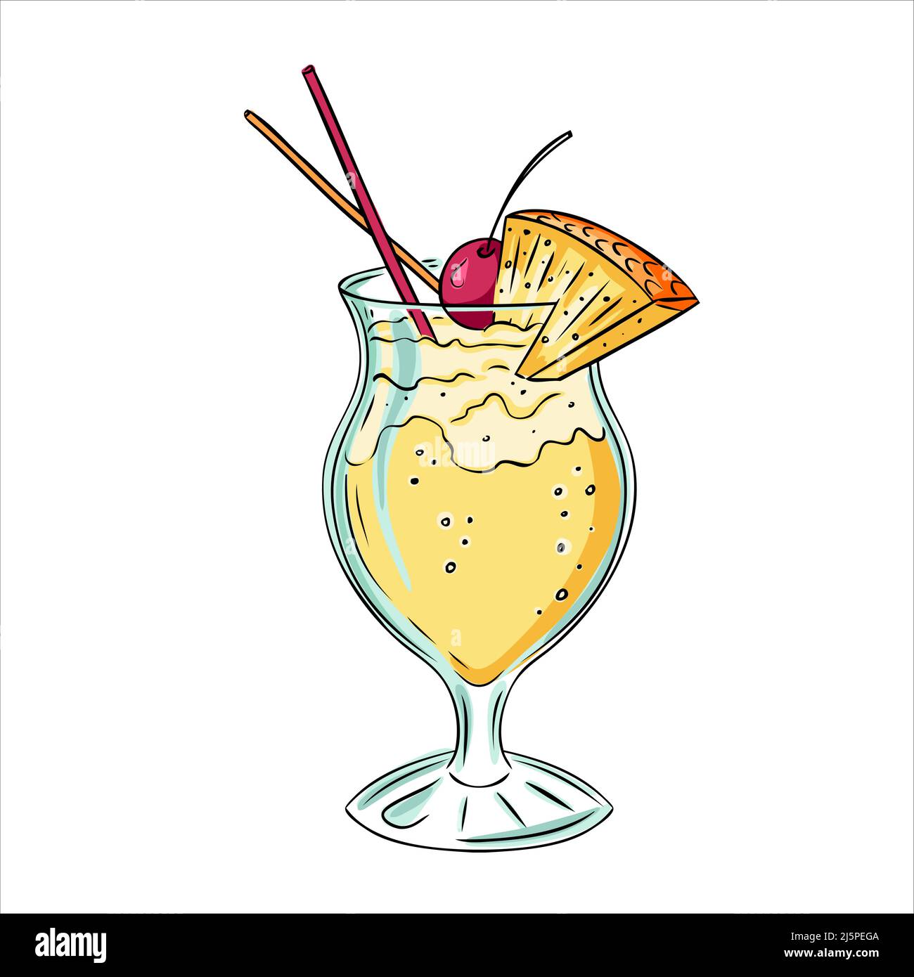 Pina colada cocktail Banque d'images vectorielles - Alamy