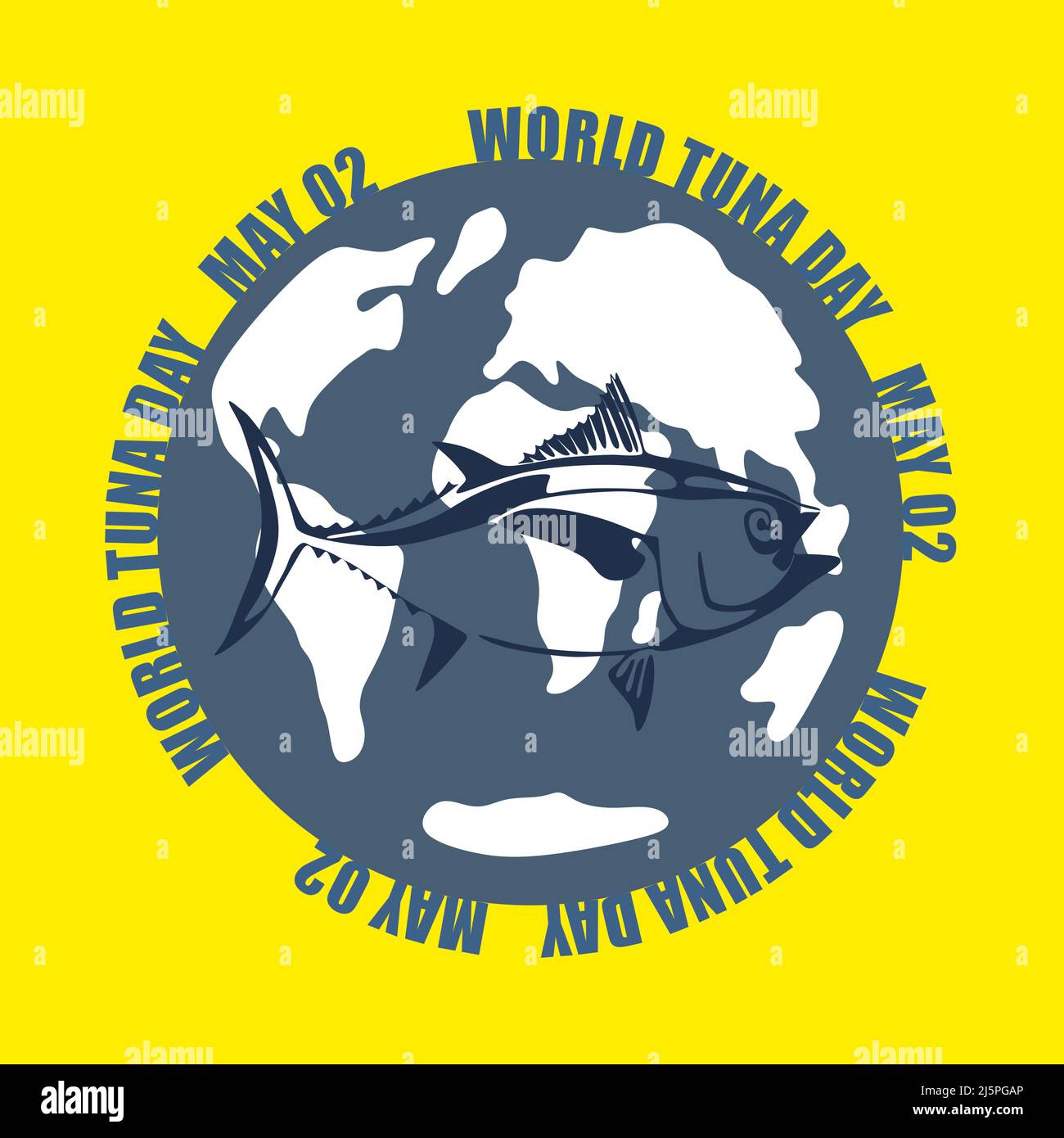 Illustration stylisée d'un clipart du vecteur de la Journée mondiale du thon Illustration de Vecteur