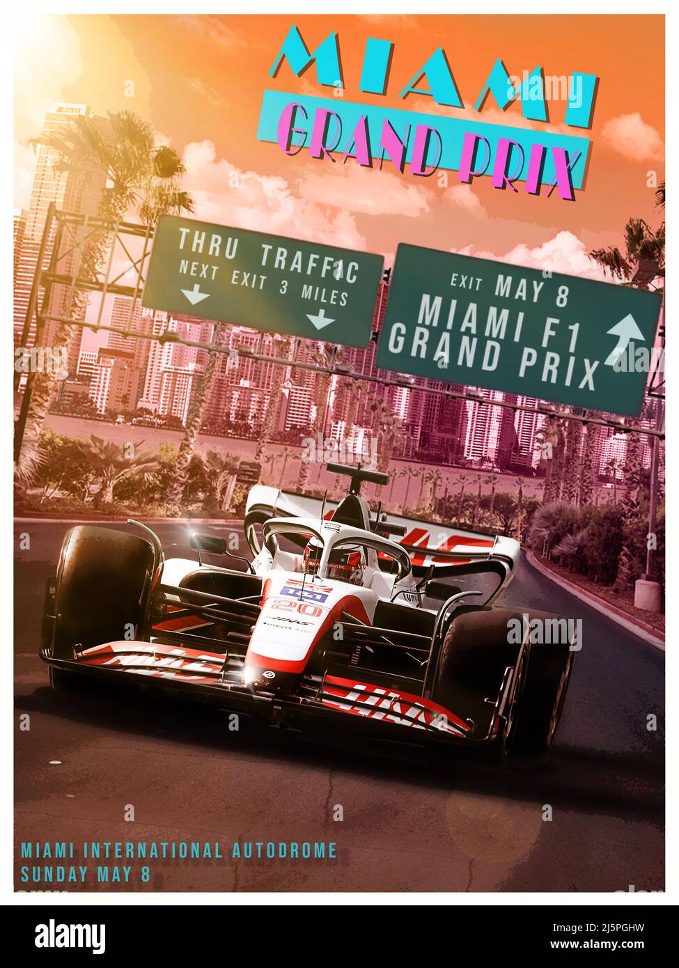 Affiche de la fin de semaine de la course du Grand Prix de Miami F1 Banque D'Images