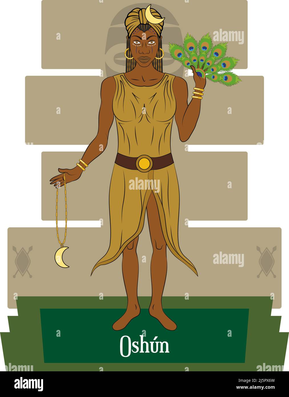 Illustration vecteur isolé des dieux yoruba, mythologie africaine Illustration de Vecteur