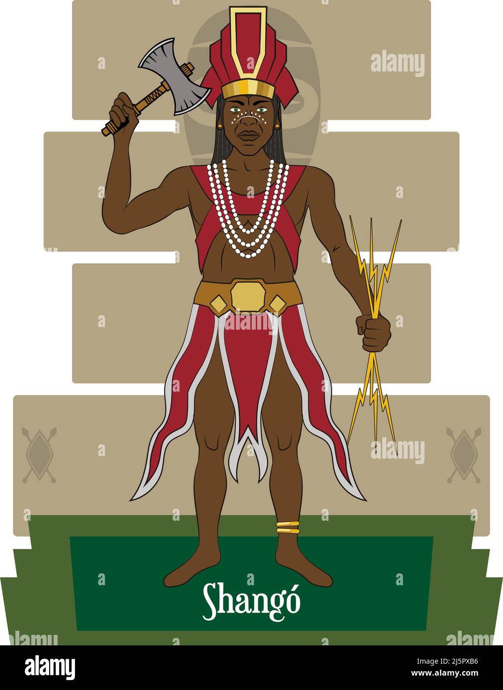 Illustration vecteur isolé des dieux yoruba, mythologie africaine Illustration de Vecteur