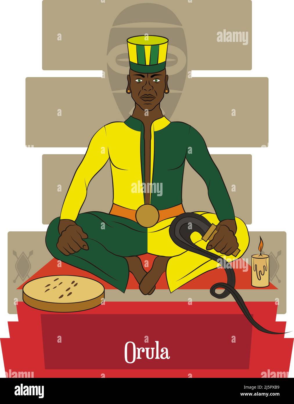 Illustration vecteur isolé des dieux yoruba, mythologie africaine, Orula Illustration de Vecteur