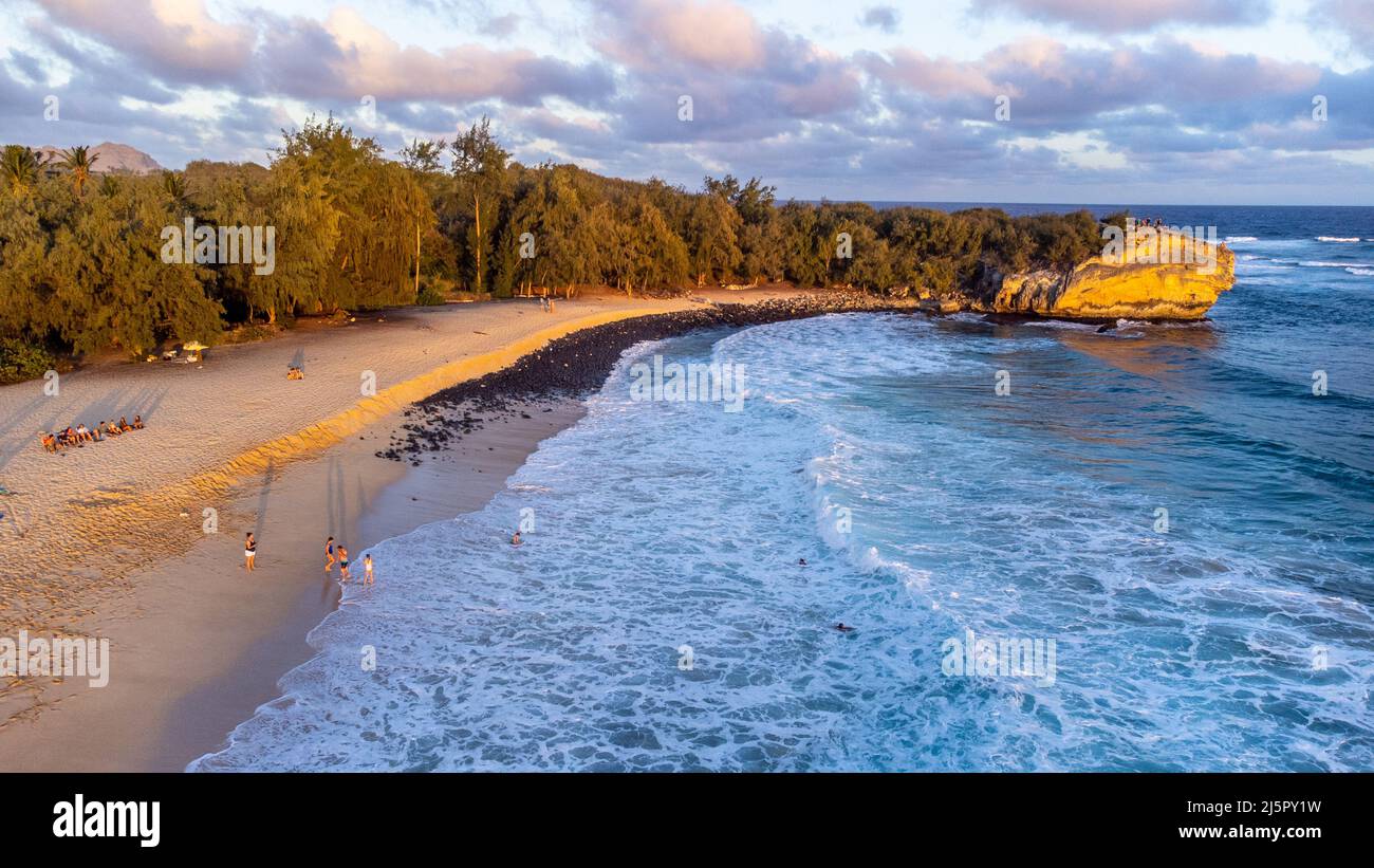 Shipwreck Beach, Koloa, Kauai, Hawaï Banque D'Images