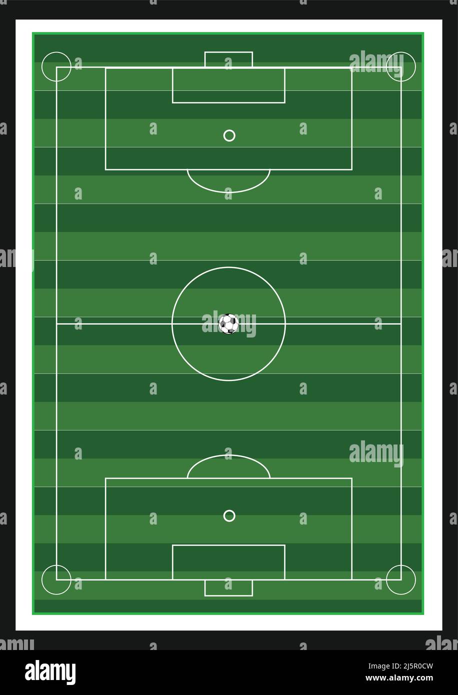 Terrain de football vue du dessus Vector Illustration de Vecteur