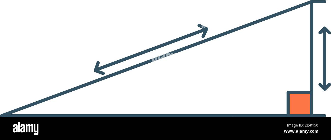 Triangle droit vecteur géométrie science plate icône Illustration de Vecteur