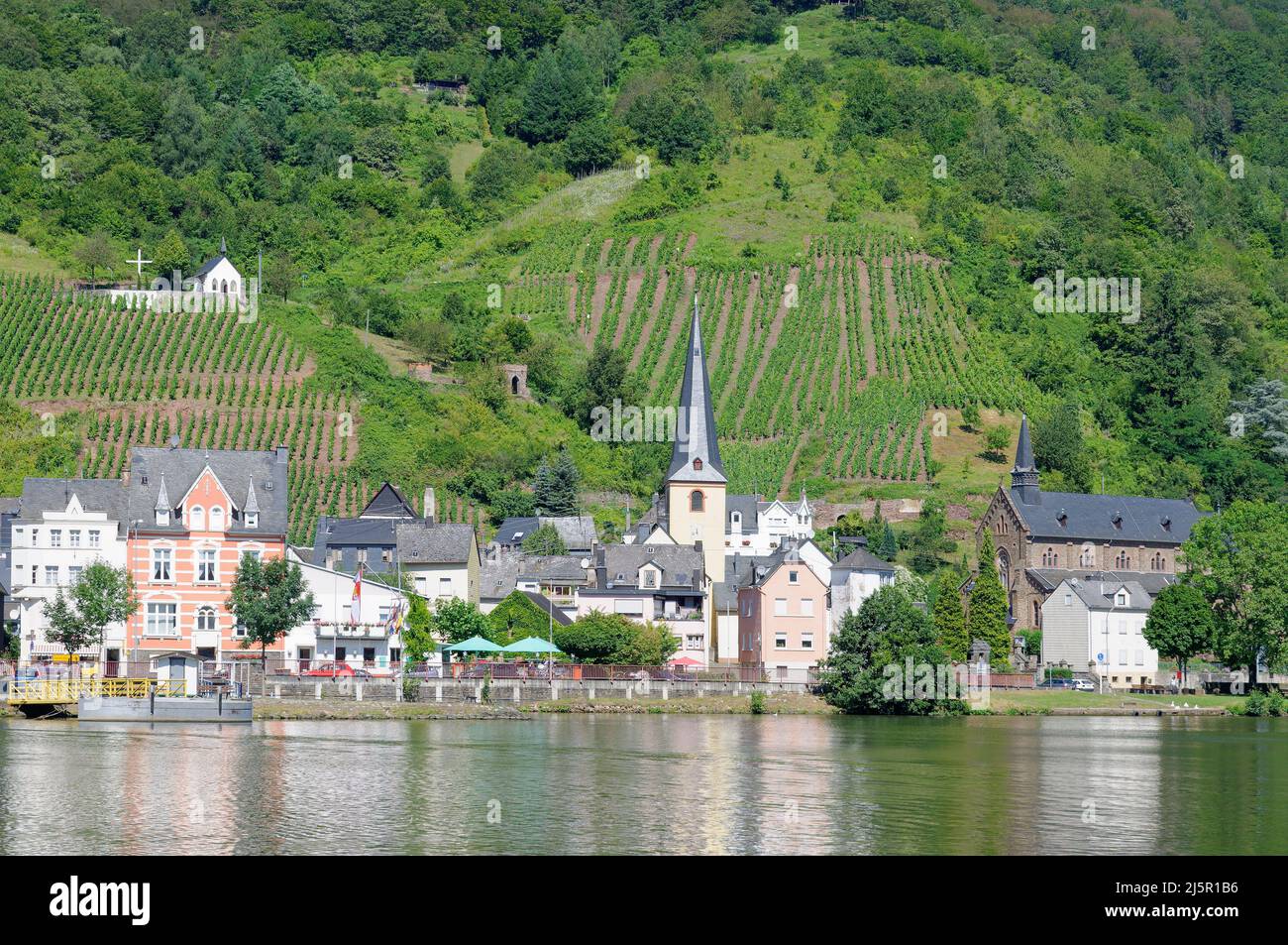 Village viticole d'Alf, Mosel River, Mosel Valley, Allemagne Banque D'Images