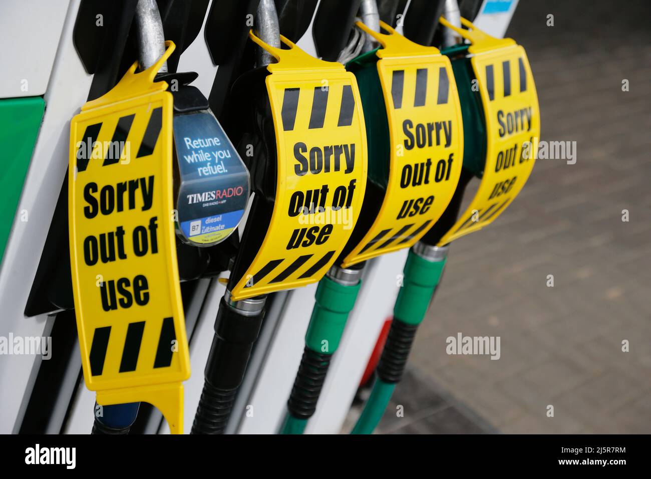 Angleterre, les pompes à carburant ne sont plus utilisées en raison de pénuries de carburant. Banque D'Images