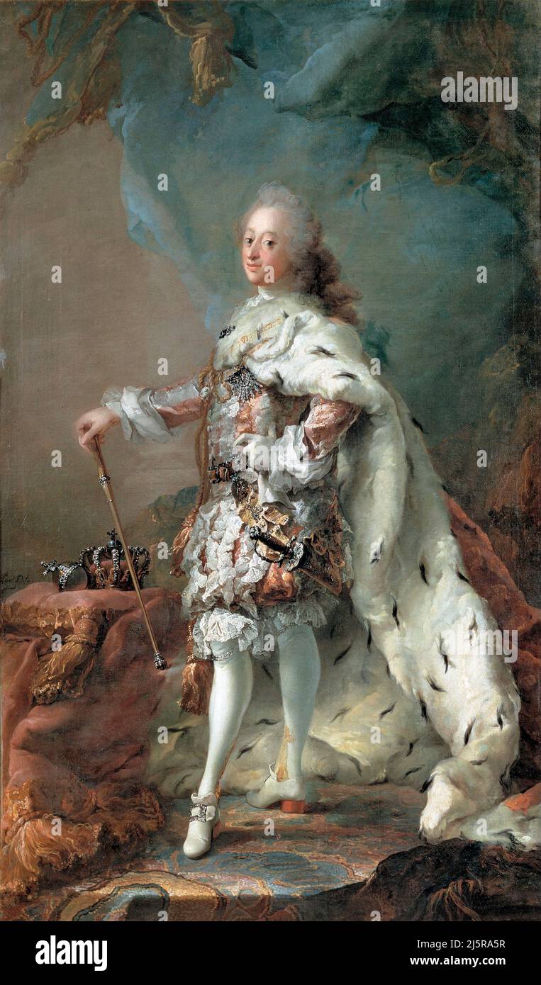 C. G. Pilo. Portrait de Frederick V du Danemark (1723-1766) par l'artiste suédois Carl Gustaf Pilo (1711-1793), huile sur toile, c. 1750 Banque D'Images