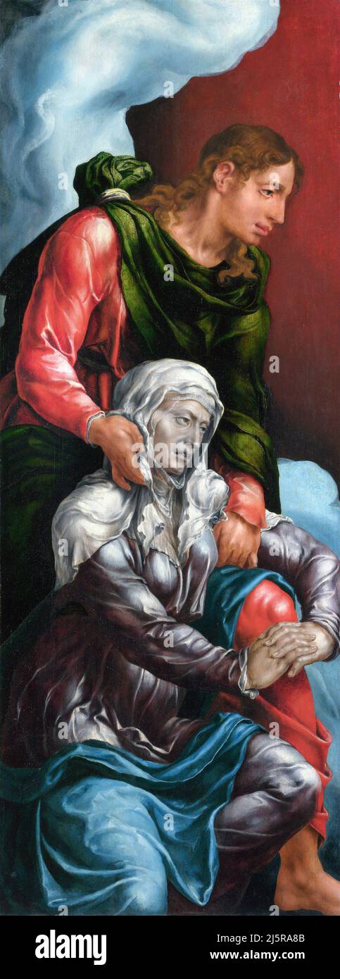 La Vierge et Saint Jean l'évangéliste, panneau d'un triptyque par Marten van Heemskerck (1498-1574), huile sur panneau, 1544 Banque D'Images